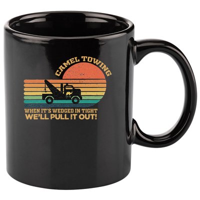 Camel Towing Retro Adult Humor Saying Funny Halloween 11oz C Handle Ceramic Mug