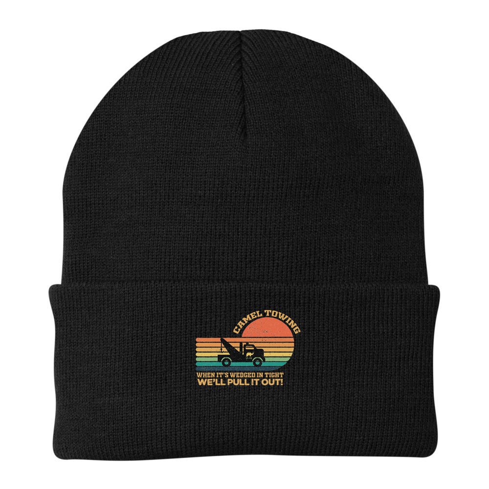 Camel Towing Retro Adult Humor Saying Funny Halloween Beanie