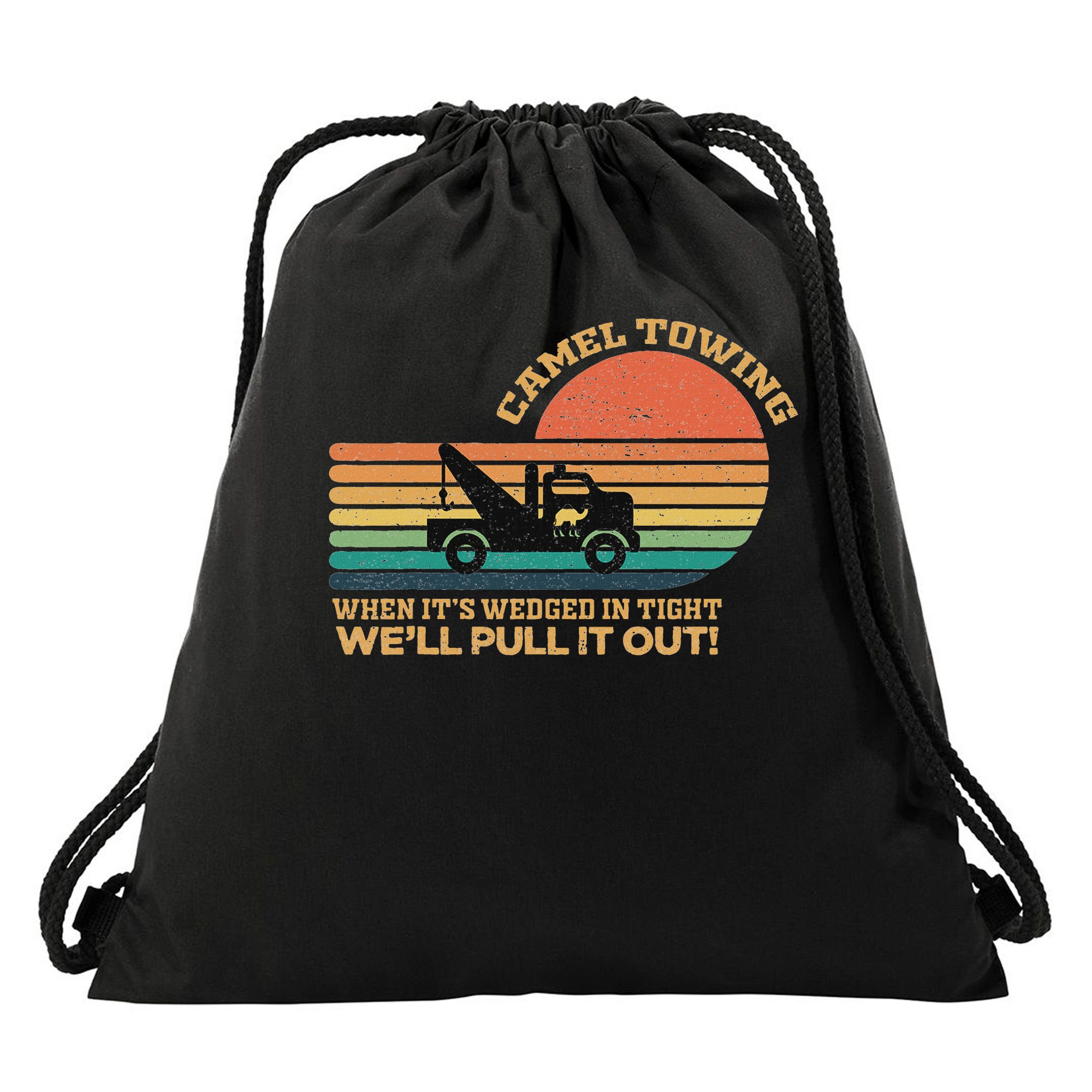 Camel Towing Retro Adult Humor Saying Funny Halloween Drawstring Bag