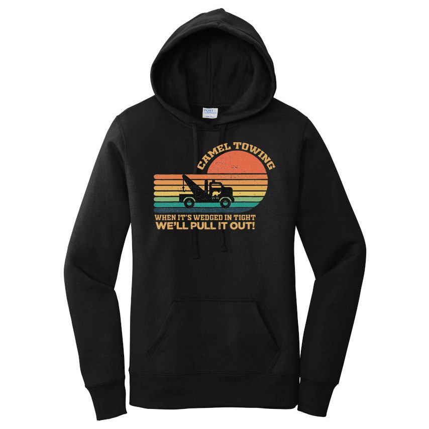 Camel Towing Retro Adult Humor Saying Funny Halloween Women's Pullover Hoodie