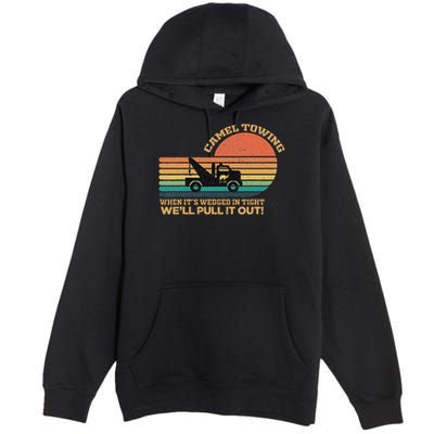 Camel Towing Retro Adult Humor Saying Funny Halloween Premium Pullover Hoodie