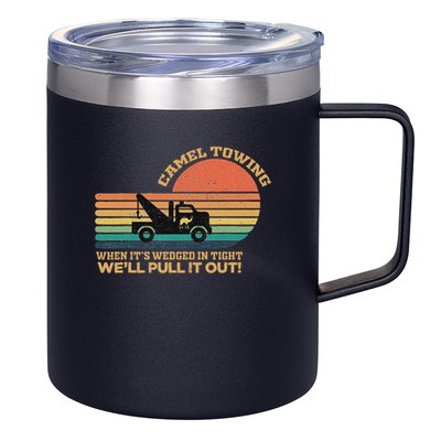 Camel Towing Retro Adult Humor Saying Funny Halloween 12oz Stainless Steel Coffee Mug