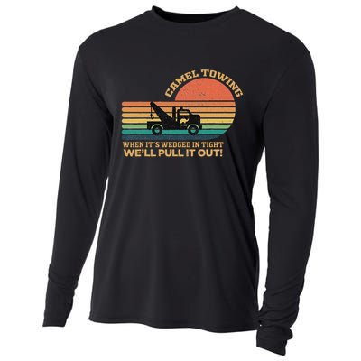Camel Towing Retro Adult Humor Saying Funny Halloween Cooling Performance Long Sleeve Crew