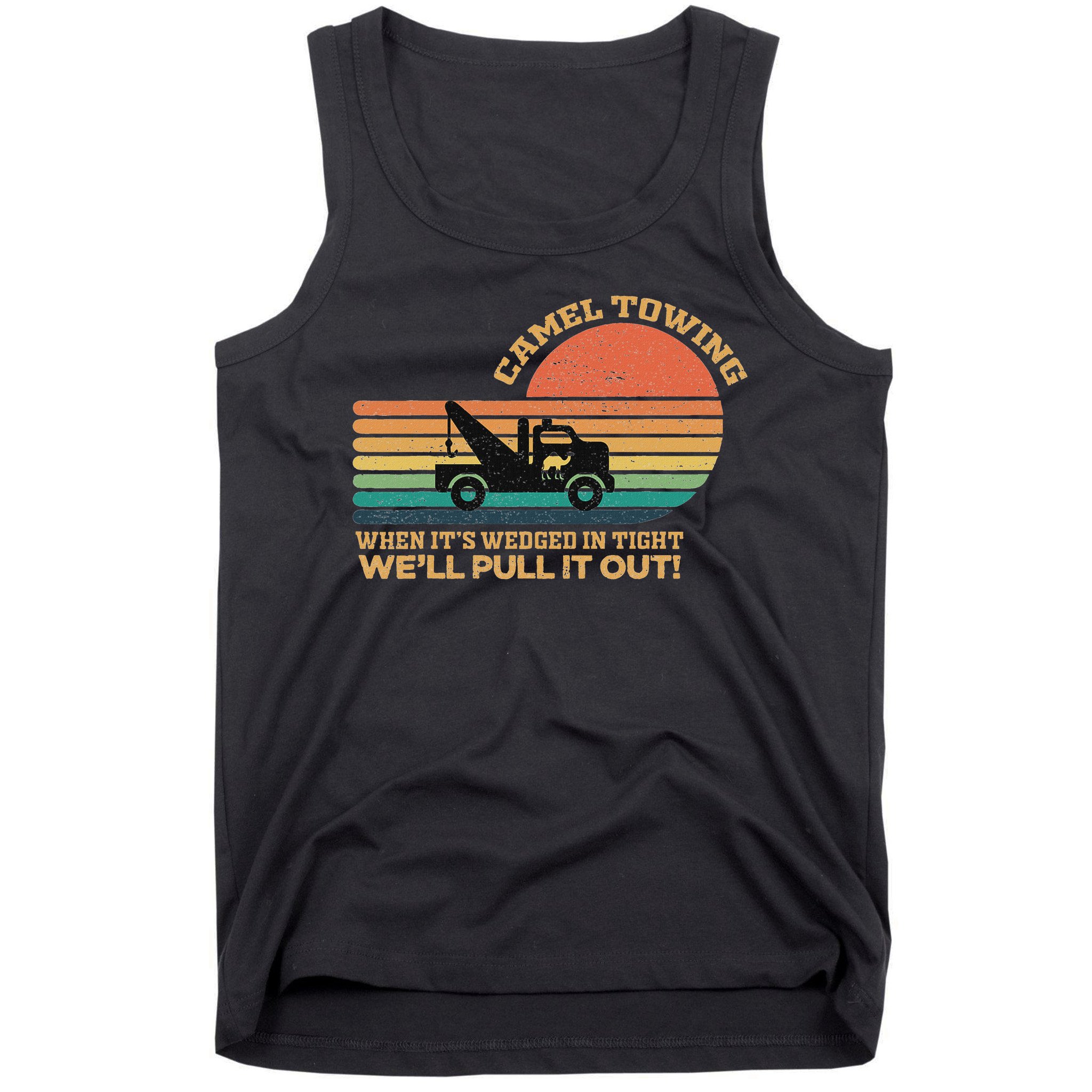 Camel Towing Retro Adult Humor Saying Funny Halloween Tank Top