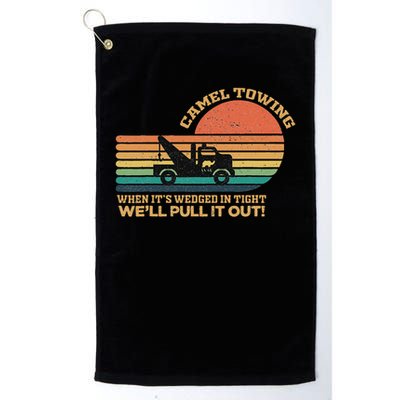 Camel Towing Retro Adult Humor Saying Funny Halloween Golf Towel