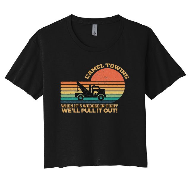 Camel Towing Retro Adult Humor Saying Funny Halloween Crop Top