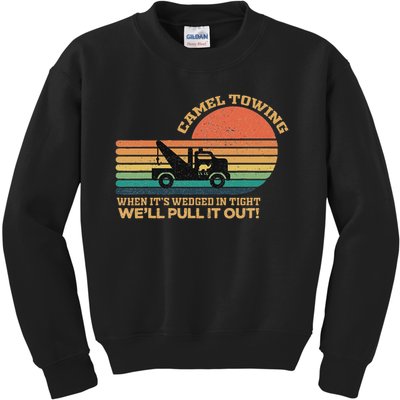 Camel Towing Retro Adult Humor Saying Funny Halloween Kids Sweatshirt