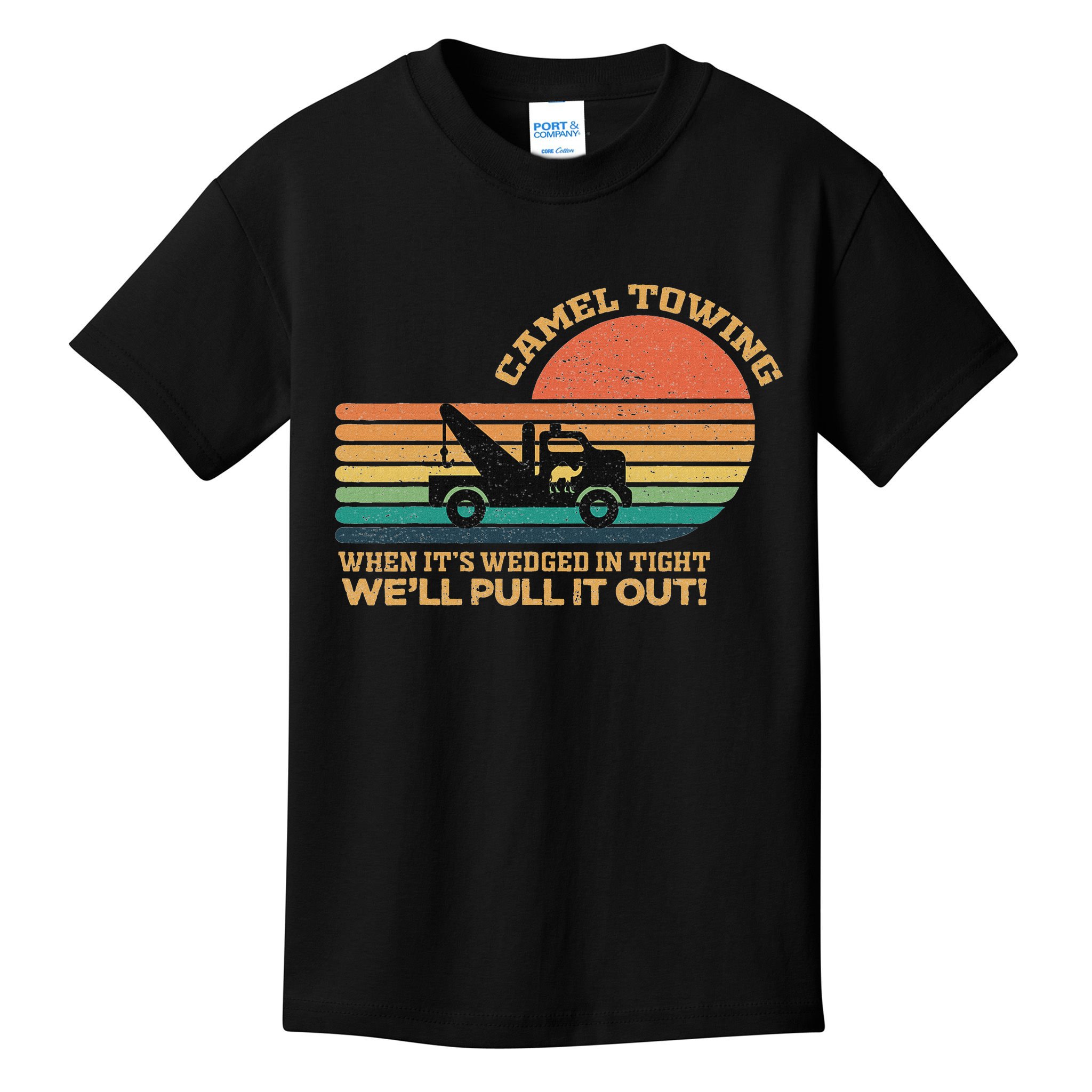 Camel Towing Retro Adult Humor Saying Funny Halloween Kids T-Shirt
