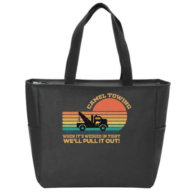 Camel Towing Retro Adult Humor Saying Funny Halloween Zip Tote Bag