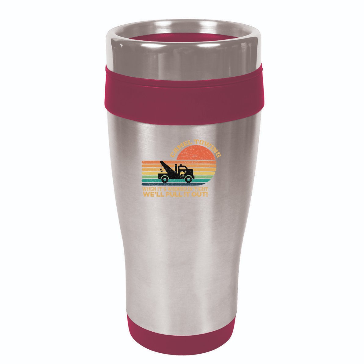 Camel Towing Retro Adult Humor Saying Funny Halloween 16oz Travel Tumbler