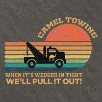 Camel Towing Retro Adult Humor Saying Funny Halloween Cotton Canvas Backpack
