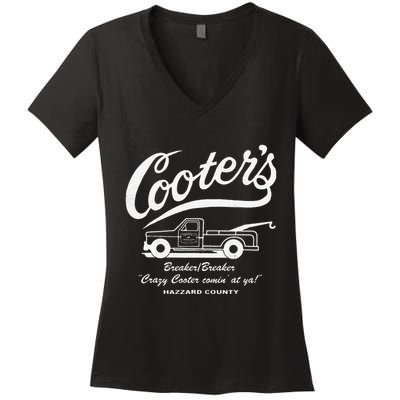 CooterS Towing & Repairs Garage Women's V-Neck T-Shirt