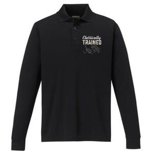 Classically Trained Retro Racing Three Pedals Ual Car Guy Cute Gift Performance Long Sleeve Polo