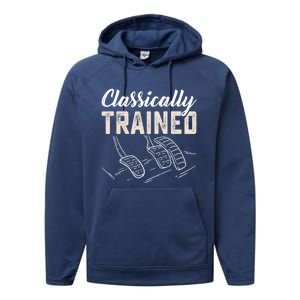 Classically Trained Retro Racing Three Pedals Ual Car Guy Cute Gift Performance Fleece Hoodie