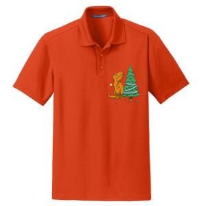 Cute T Rex Christmas Tree Dry Zone Grid Polo