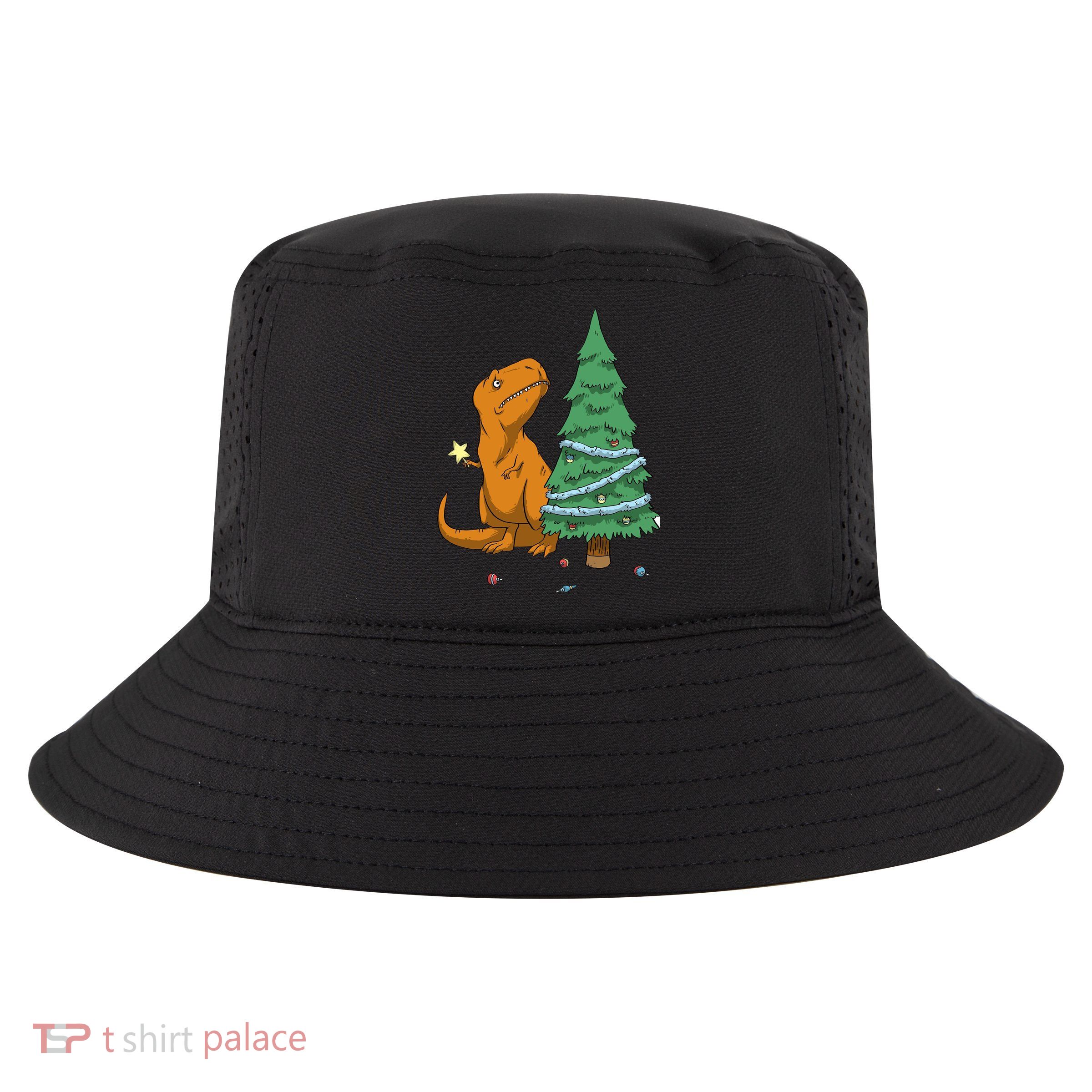 Cute T Rex Christmas Tree Cool Comfort Performance Bucket Hat
