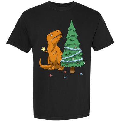 Cute T Rex Christmas Tree Garment-Dyed Heavyweight T-Shirt
