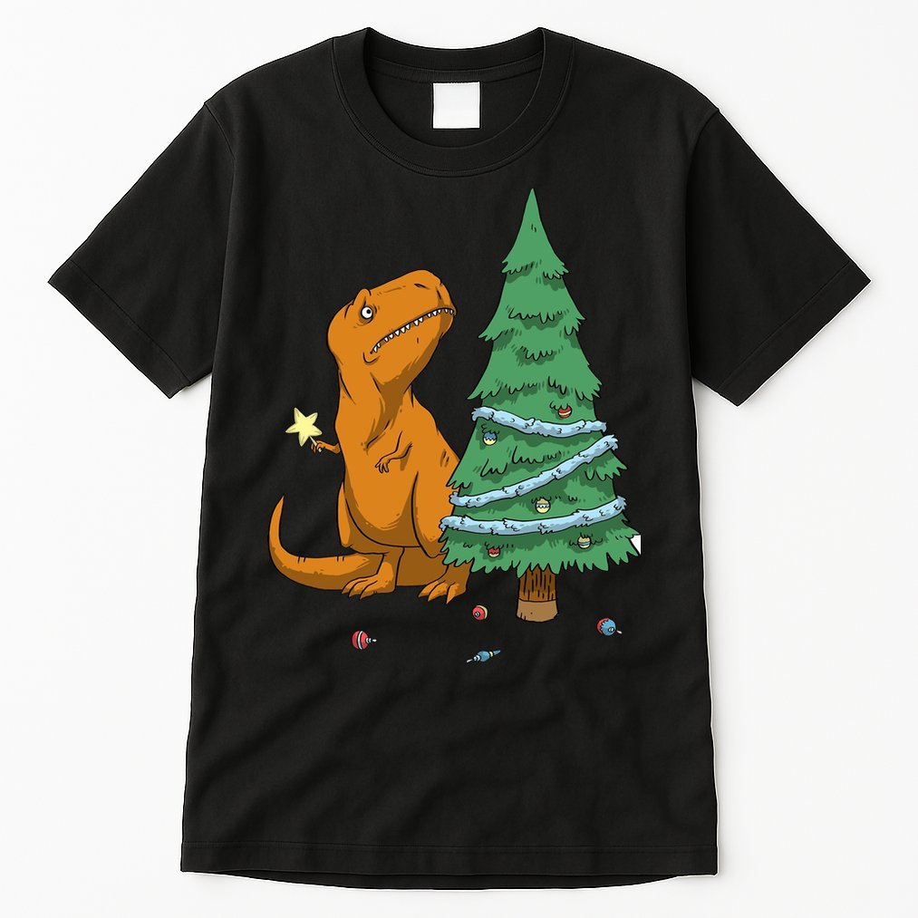 Cute T Rex Christmas Tree Tall T-Shirt