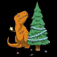 Cute T Rex Christmas Tree Sustainable Bucket Hat