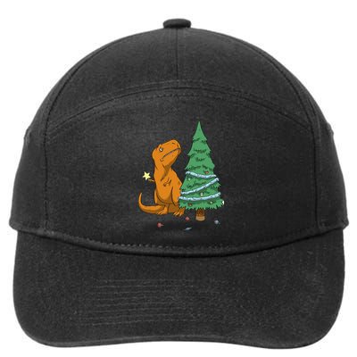 Cute T Rex Christmas Tree 7-Panel Snapback Hat