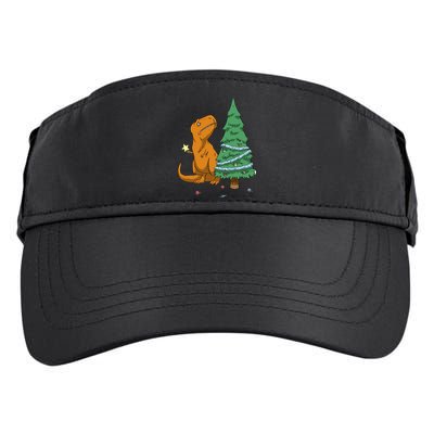 Cute T Rex Christmas Tree Adult Drive Performance Visor