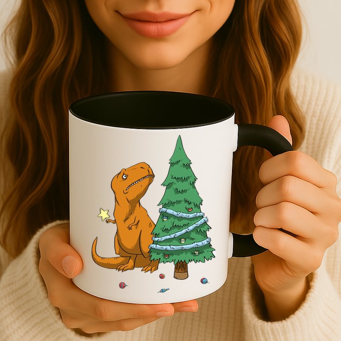 Cute T Rex Christmas Tree Mug