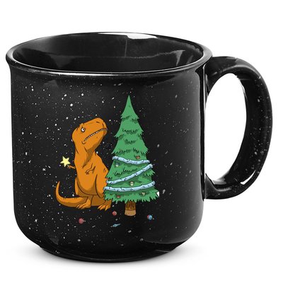 Cute T Rex Christmas Tree 15oz Campfire Ceramic Mug