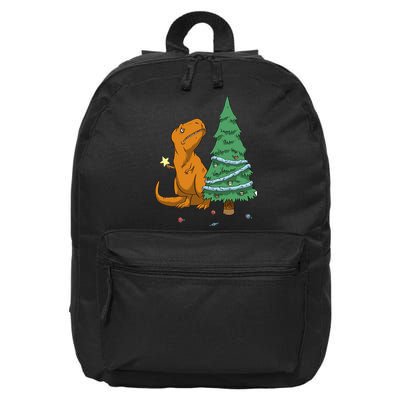 Cute T Rex Christmas Tree 16 in Basic Backpack