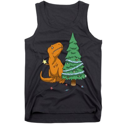Cute T Rex Christmas Tree Tank Top