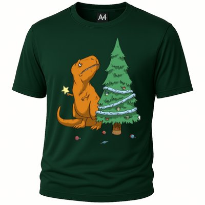Cute T Rex Christmas Tree Performance Shirt