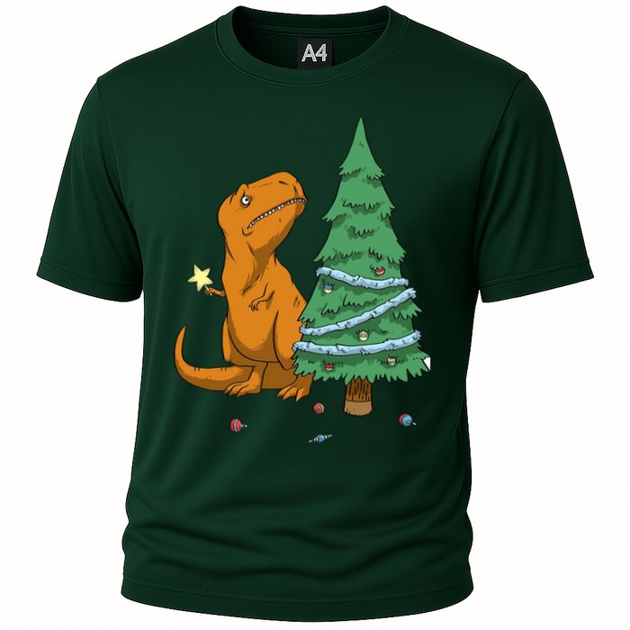 Cute T Rex Christmas Tree Performance Shirt