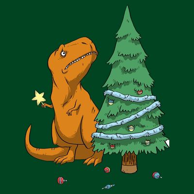 Cute T Rex Christmas Tree T-Shirt
