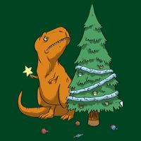 Cute T Rex Christmas Tree Button