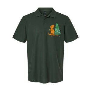 Cute T Rex Christmas Tree Softstyle Adult Sport Polo