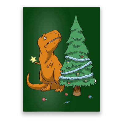 Cute T Rex Christmas Tree Poster