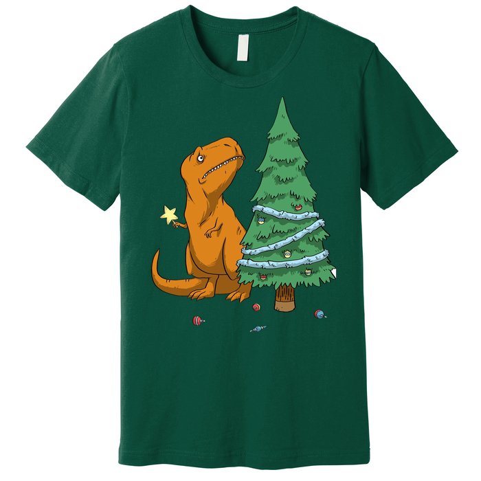 Cute T Rex Christmas Tree Premium T-Shirt