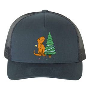 Cute T Rex Christmas Tree Yupoong Adult 5-Panel Trucker Hat