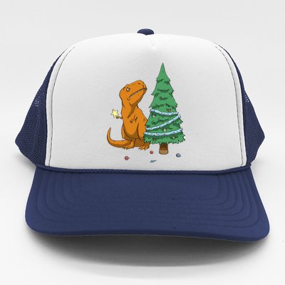 Cute T Rex Christmas Tree Trucker Hat