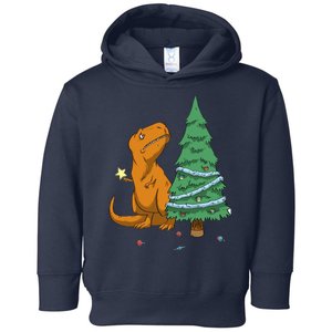 Cute T Rex Christmas Tree Toddler Hoodie