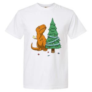 Cute T Rex Christmas Tree Garment-Dyed Heavyweight T-Shirt