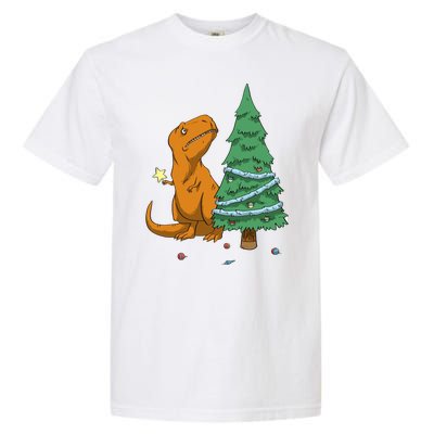 Cute T Rex Christmas Tree Garment-Dyed Heavyweight T-Shirt