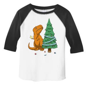 Cute T Rex Christmas Tree Toddler Fine Jersey T-Shirt