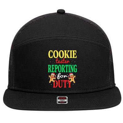 Cookie Tester Reporting Duty Funny Christmas Xmas 7 Panel Mesh Trucker Snapback Hat