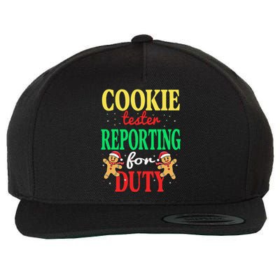 Cookie Tester Reporting Duty Funny Christmas Xmas Wool Snapback Cap