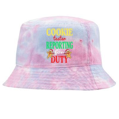 Cookie Tester Reporting Duty Funny Christmas Xmas Tie-Dyed Bucket Hat