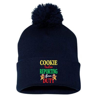 Cookie Tester Reporting Duty Funny Christmas Xmas Pom Pom 12in Knit Beanie