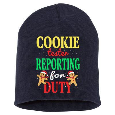 Cookie Tester Reporting Duty Funny Christmas Xmas Short Acrylic Beanie