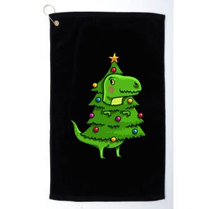 Cute Tree Rex Gift Funny Dinosaur Christmas Gift Platinum Collection Golf Towel