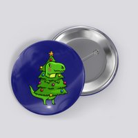 Cute Tree Rex Gift Funny Dinosaur Christmas Gift Button