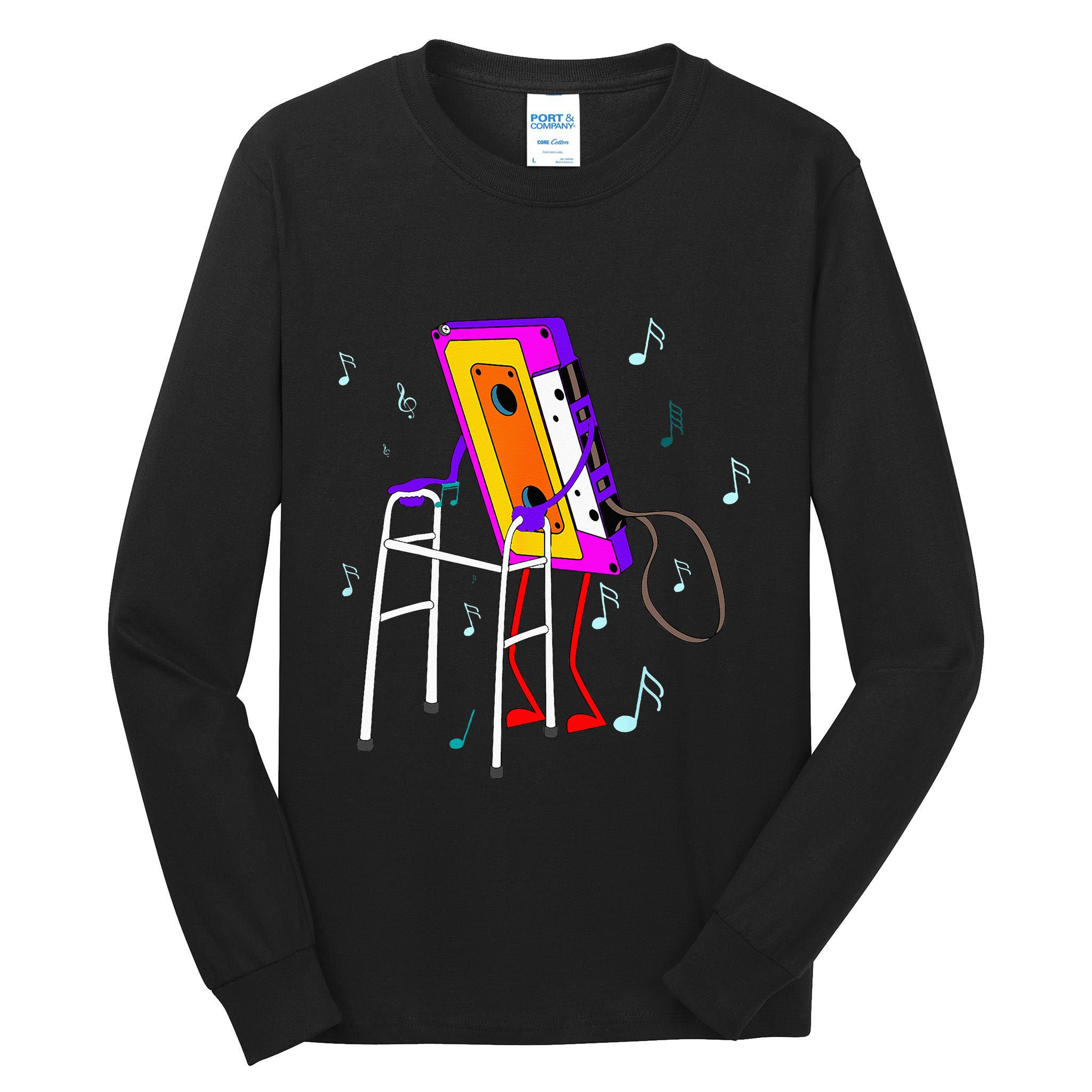 Cassette Tape Retro Vintage 70s 80s 90s Music Tall Long Sleeve T-Shirt